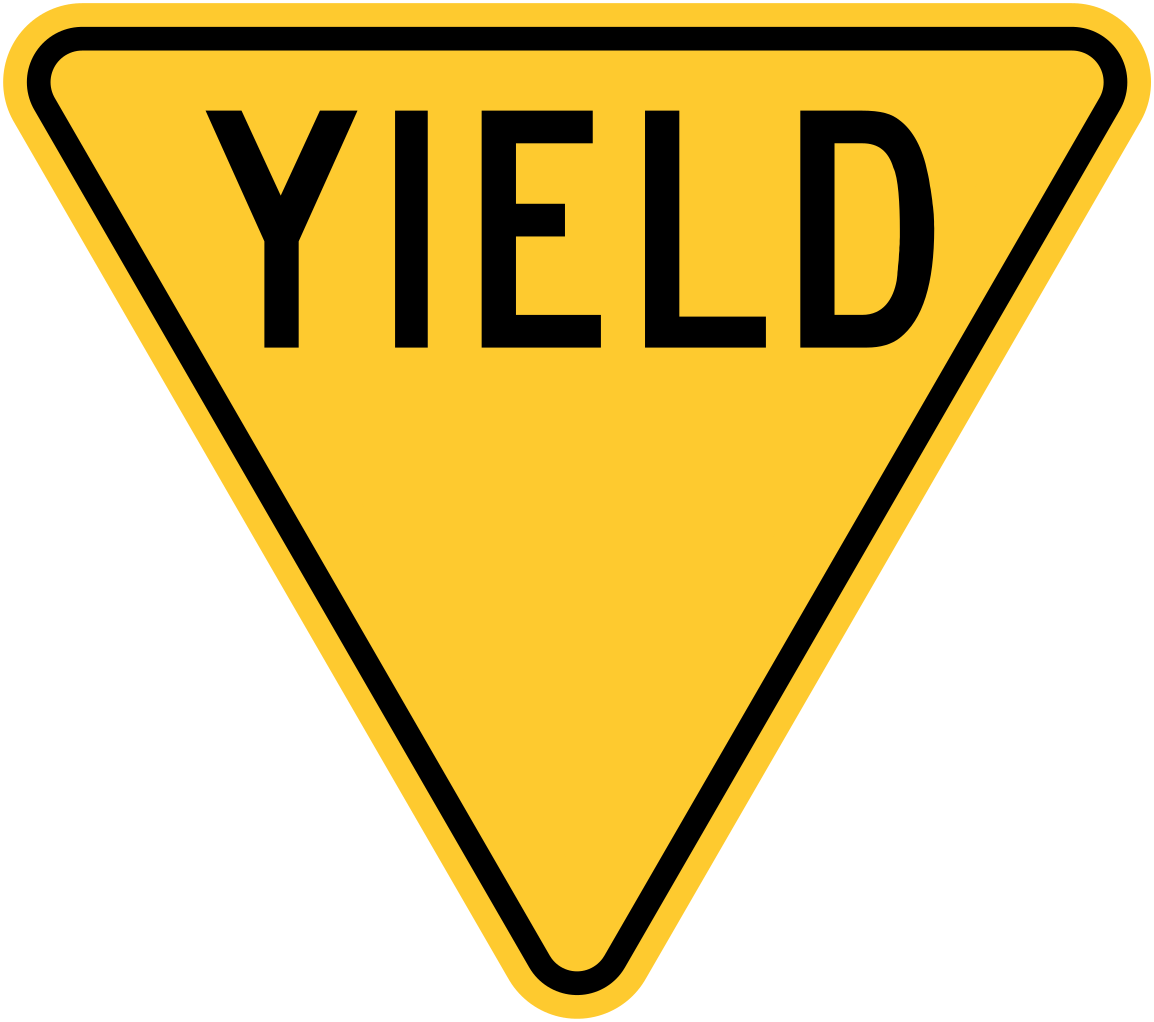 Yield traffic sign